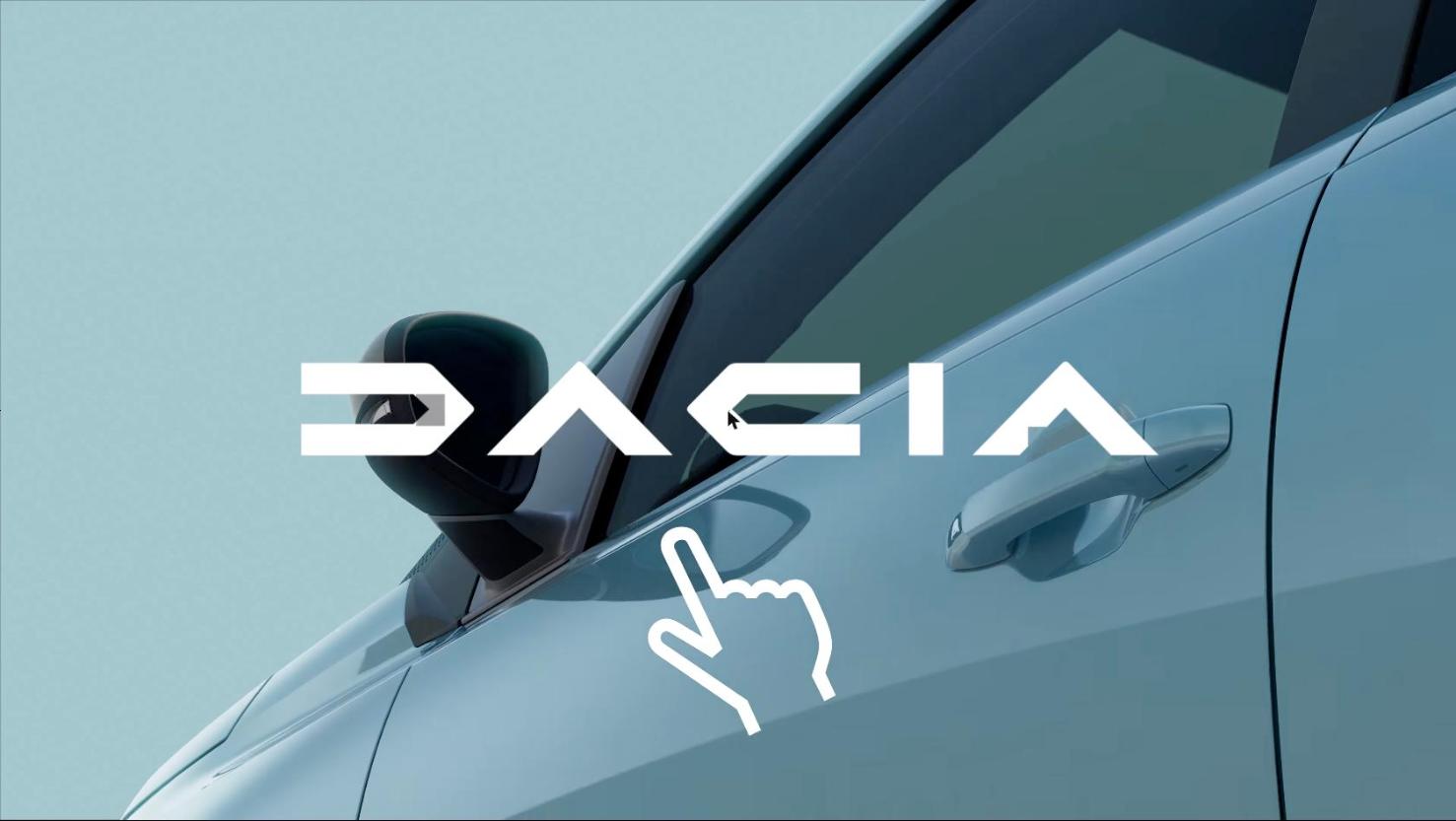 Boucle d’attraction : invitation tactile sur le badge Dacia.