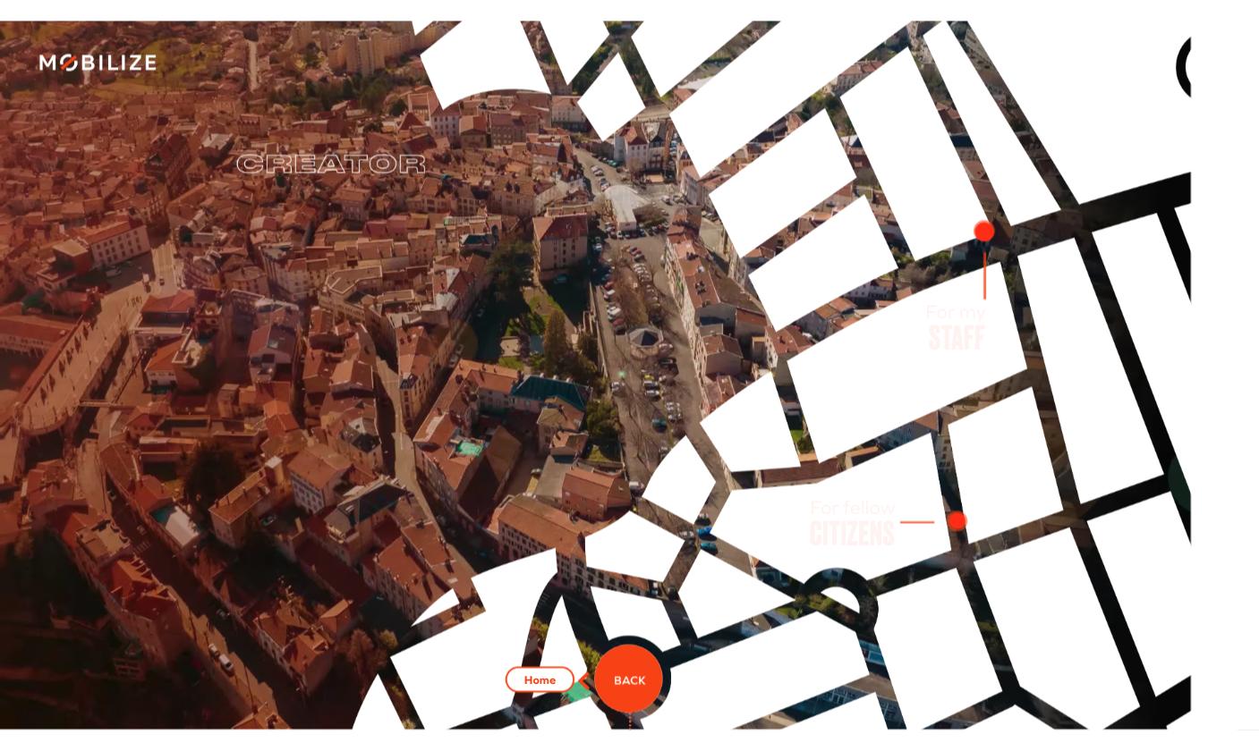 Parcours Collectivite : une vue aerienne du territoire pour incarner les enjeux de mobilite a l'echelle de la ville.